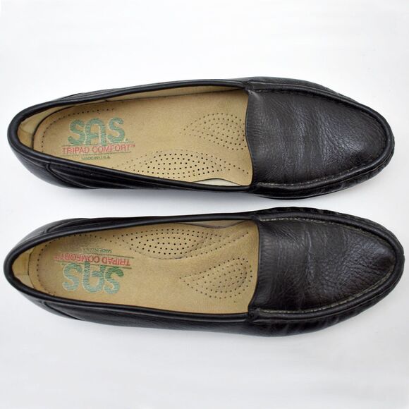SAS Tripad Comfort Black Leather Moccasin Toe Slip On Loafers-Women's 8.5 N - Picture 6 of 7